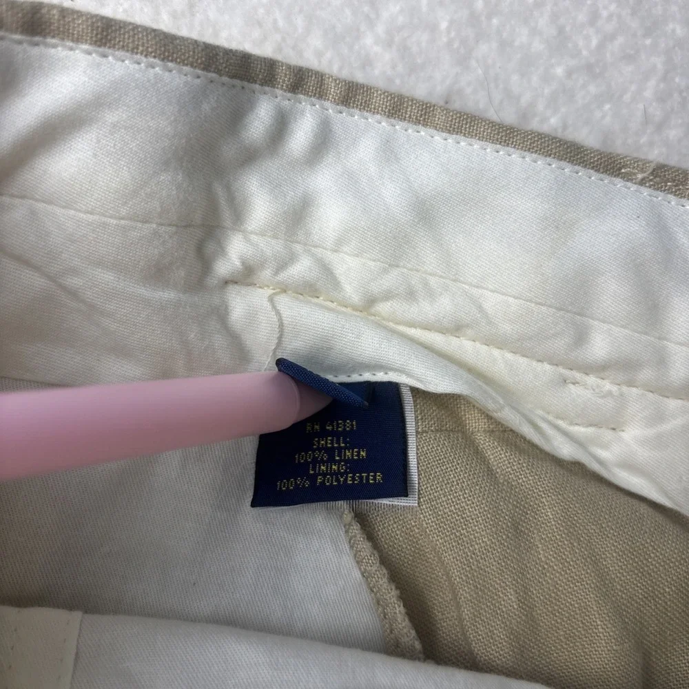Polo Ralph Lauren Linen Pants Mens 32x32 Beige italy made Dress Trousers flax